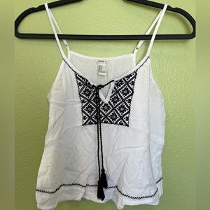 White & Black Boho Cami